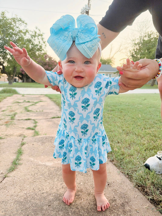 Blue Floral Bamboo - Tutu