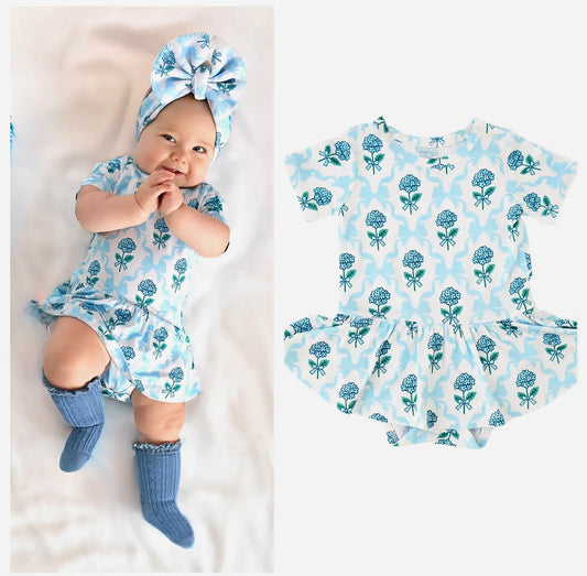 Blue Floral Bamboo - Tutu